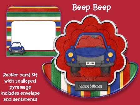 Beep Beep Scalloped Rocker Card Kit