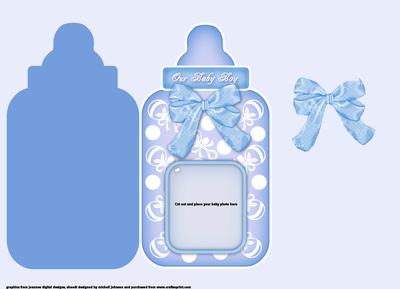 Photo Baby Boy Bottle Shaped Card