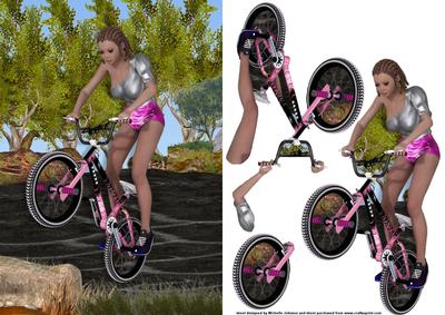 Female Bmx Biking Card Front