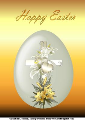 Lllies and Hearts Gold A4 Religious Easter Card