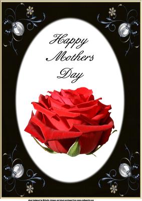 A4 Mothers Day Rose Card