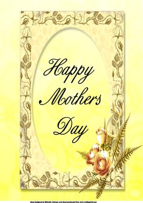 A4 Mothers Day Card Rose Frame Card