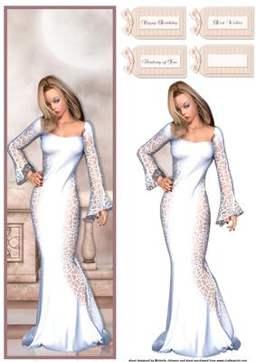 Lady in White Large Dl Card