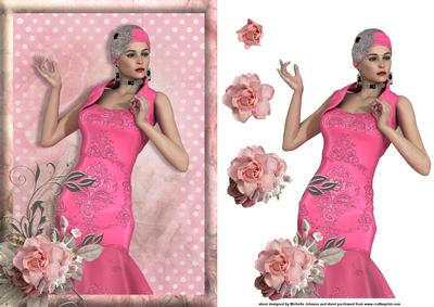 1920's Lady in Pink Card Front