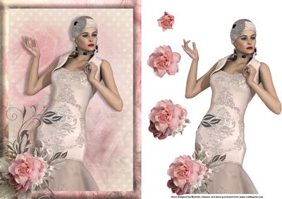 1920's Lady in Beige Card Front