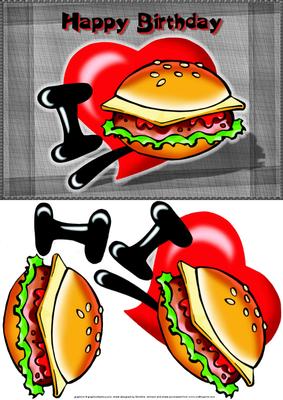 I Love Burgers Card Front