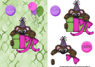 Birthday Party Bear Card Front