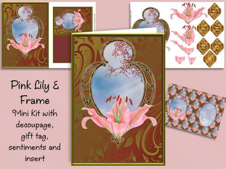 Pink Lily and Frame Card Front Mini Kit