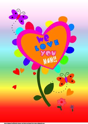 A4 Groovy We Love You Mum Card