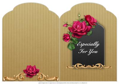Roses Scalloped Top Quick Card