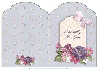 Purple Posies Scalloped Top Quick Card