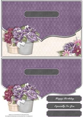 Plant Pot Fancy Edge Envelope Card