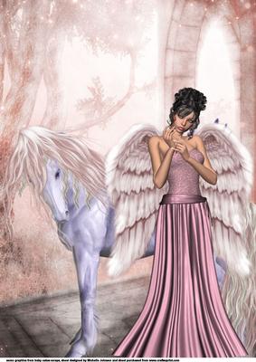A4 Angel and Pegasus Card