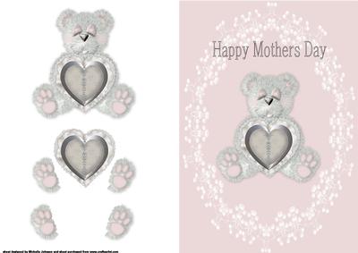 Cute Bear Mothers Day Card Front