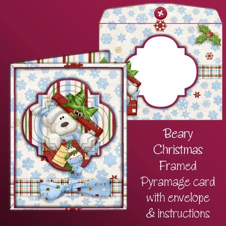 Beary Christmas Framed Pyramage Card Kit