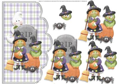 Fly by Night Halloween Scallope Edge Curve Card