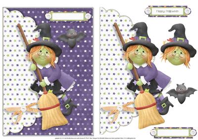 Fly by Night Halloween Scalloped Edge Faux Envelope Card