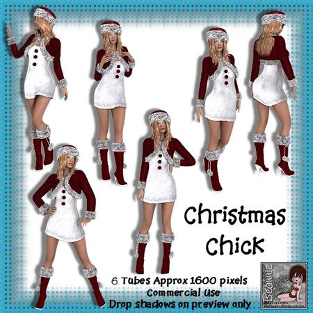 6 Christmas Chick Poser Tubes