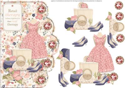 Retail Therapy Scallope Edge Curve Card