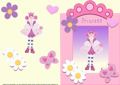 Princess Card Front with Decoupage