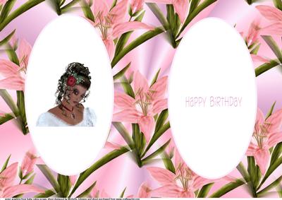 Birthday Girl with Rose in Her Hair Insert