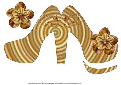 Gorgeous Golden Shoe Shaped Card