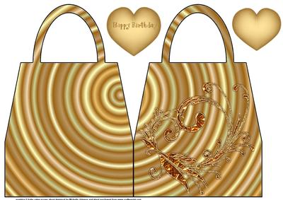 Gorgeous Golden Handbag Shaped Card
