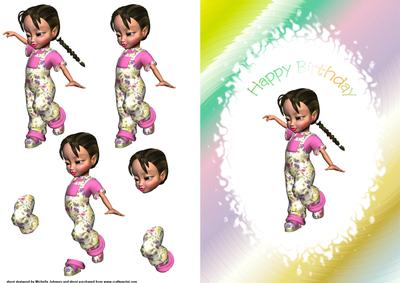 Happy Birthday Cutie Step by Step Card Front