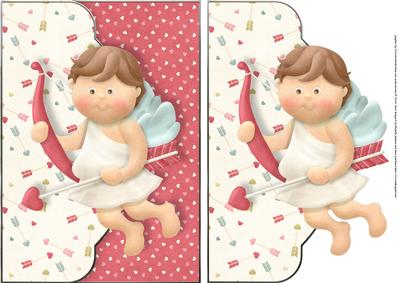 Cupids Arrow Fancy Edge Faux Envelope Card