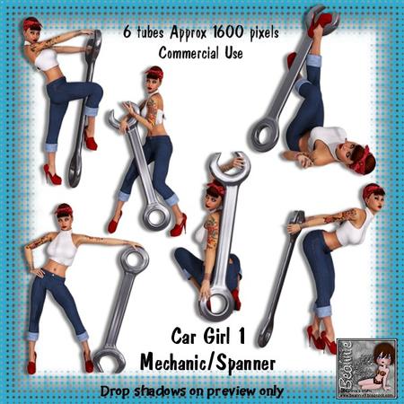 6 Car Girl Mechanic-spanner Poser Tubes 1