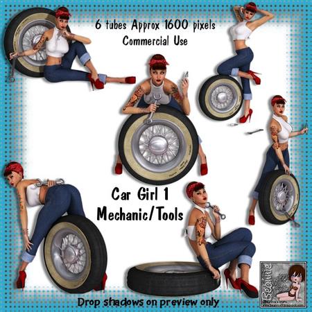 6 Car Girl Mechanic-tools Poser Tubes 1