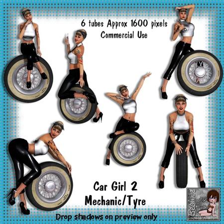6 Car Girl Mechanic-tyre Poser Tubes 2