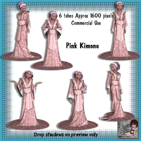 6 Pink Kimono Poser Tubes