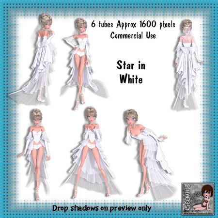6 Star in White Poser Tubes