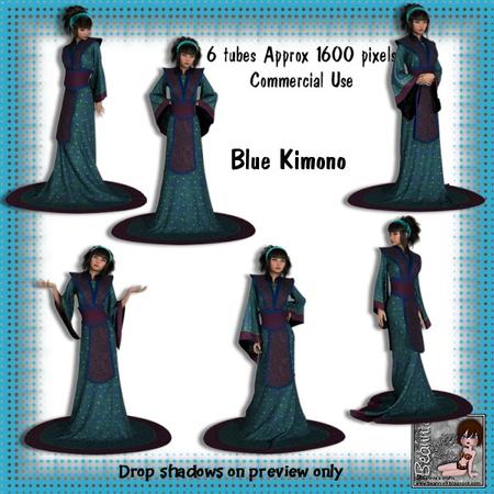6 Blue Kimono Poser Tubes