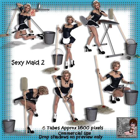 6 Sexy Maid Poser Tubes 2