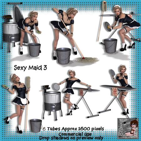 6 Sexy Maid Poser Tubes 3