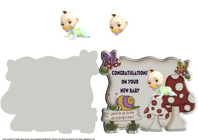 Cute as a Bug New Baby Card with Decoupage