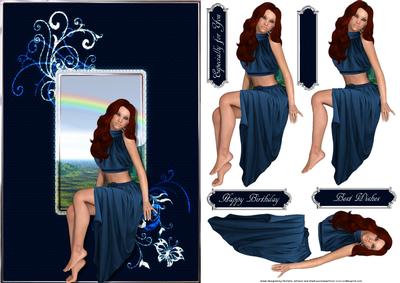 Lady in Blue Card Front