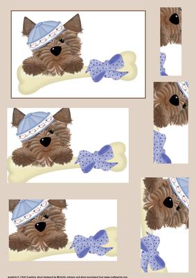 Yorkie the Puppy with a Bone Pyramid