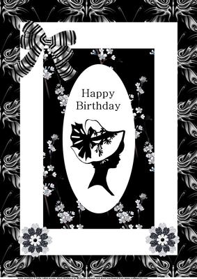 A4 Monochrome Cameo Card 2