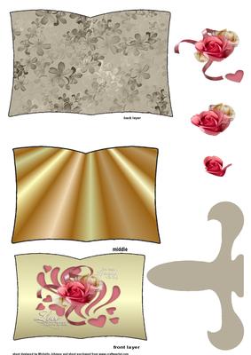 Anniversary or Wedding Book Sheet with Stand and Decoupage