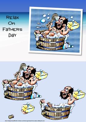 Relax It's Fathers Day Card Front with Decoupage
