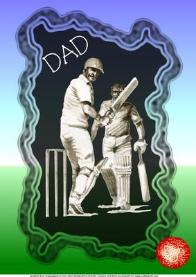 A4 Dad Cricket Card