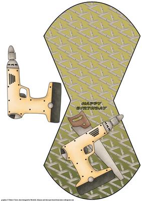 DIY Drill Tools Male Birthday Wobble Card