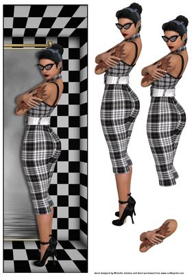 1940's Retro Pinup Girl Large Dl Card