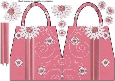 Daisy Flower Handbag Shaped Card
