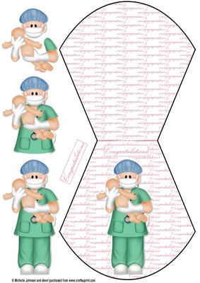 New Baby Girl Wobble Card