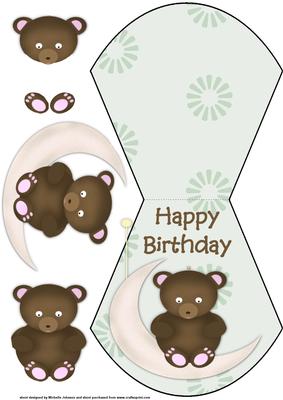 Cute Birthday Bear Wobble Card