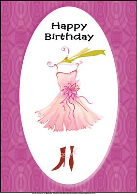 A4 Fashion Victim Female Birthday Card 1